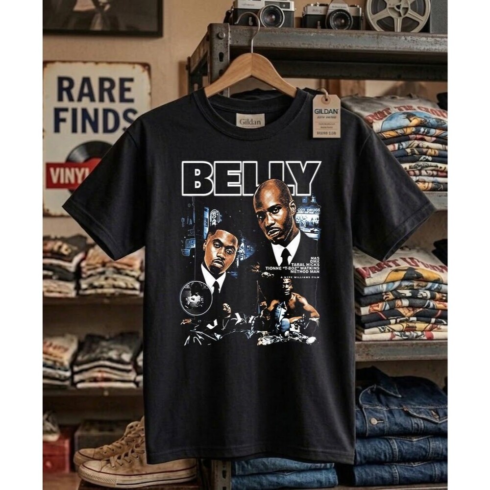 Belly Movie Vintage 90s Rap Hip Hop Graphic Tee Black Heavy Cotton T-Shirt